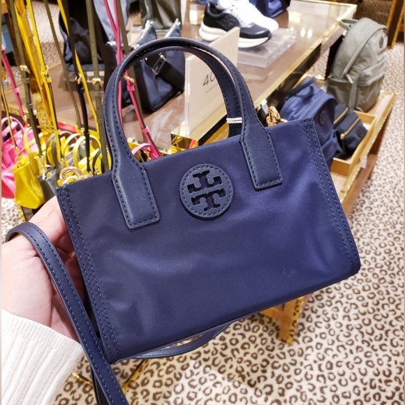 NEW!!! TORYBURCH ELLA NYLON MINI TOTE (NAVY) - Picture 1 of 6